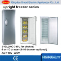 310L 110v 220v vertical deep upright freezer with 10 drawers